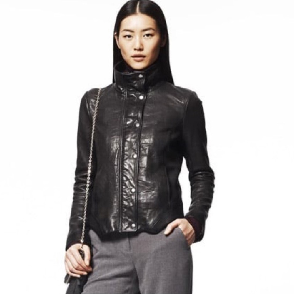 GAP “Edition” Women's Classic Black Leather Jacket SMALL